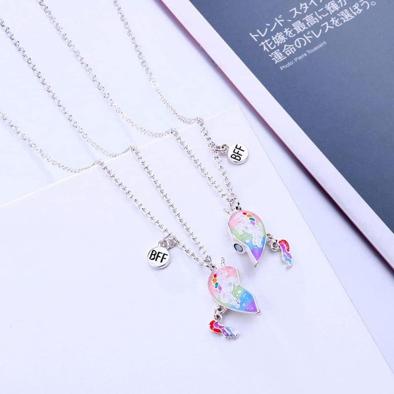 Lezmoii Friendship Necklace Best Friend Necklace Matching Magnetic BFF Necklace for 2 Girls Friendship Gifts - Image 3